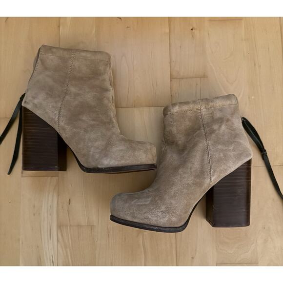Jeffrey Campbell Rumble Suede Leather Booties Chunky Western Boot 6 - Picture 2 of 6